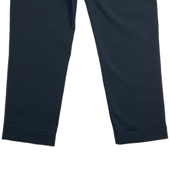 COS Cuffed Hem Trouser Pant 4 Blue Cropped Polyester High Rise - Picture 10 of 12